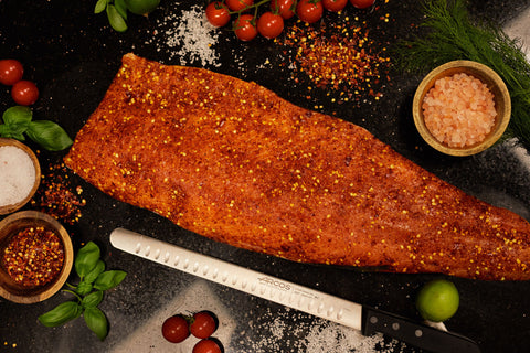 Chili Pepper Marinated Light-Smoked Atlantic Salmon Fillet (1.1-1.4kg)
