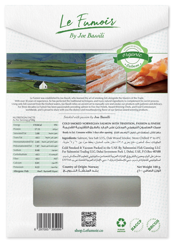 Organic Hand sliced norwegian smoked salmon